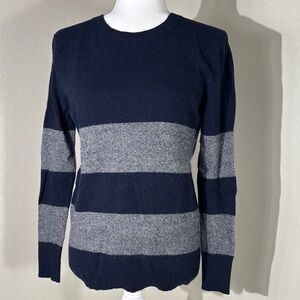 Banana Republic Blue and Gray Crew Neck Sweater